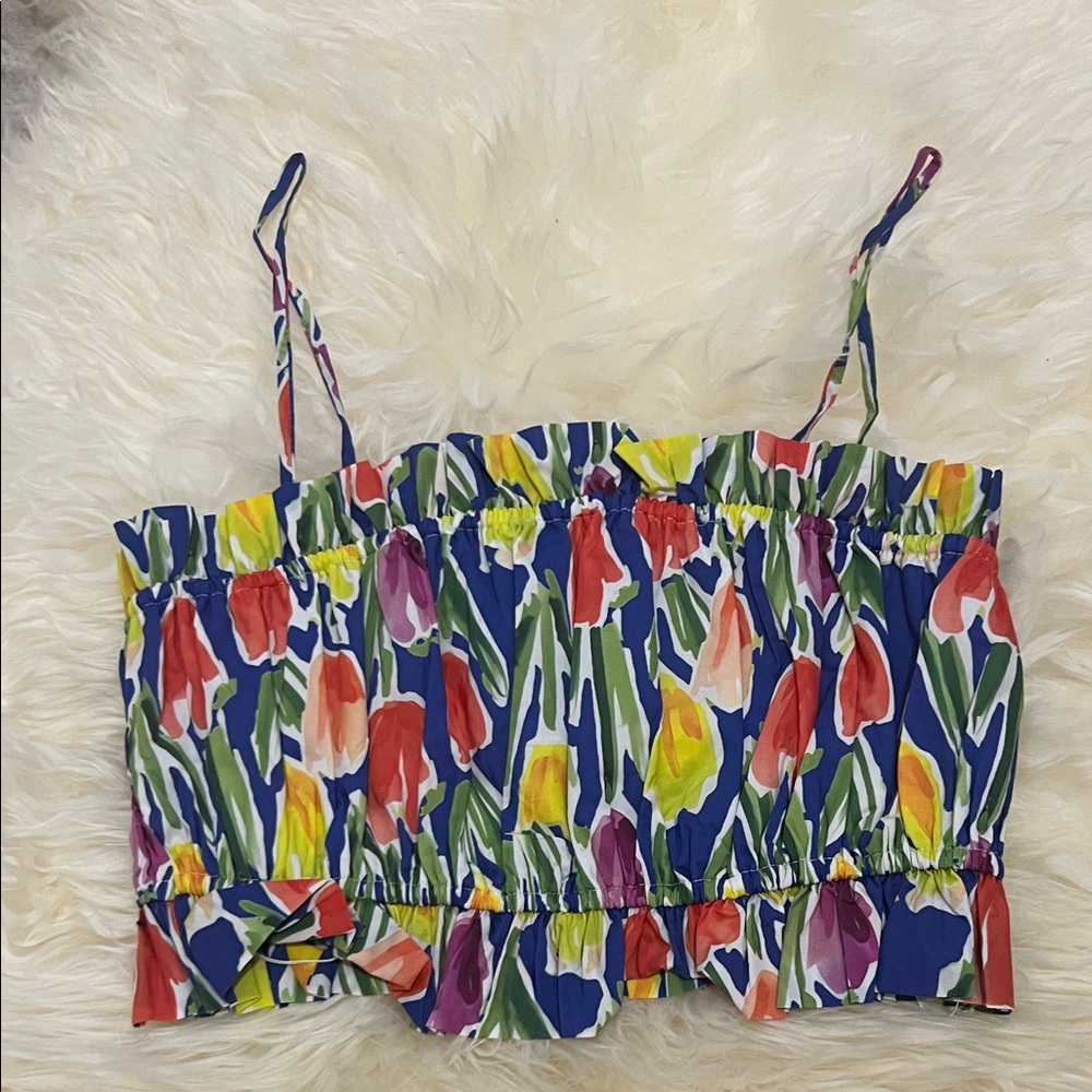 English Factory Multicolor Floral Crop Top